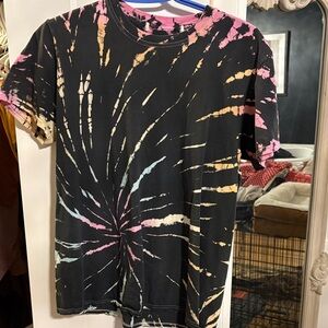 Urban Outfitters Black Tie-Dye Short Sleeve Tee